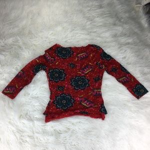 Latina Life Women's Size Medium Red Floral Blouse